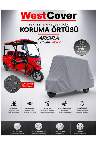 WestCover Arora Navara New X Tenteli 3-Wheel Electric Moped Compatible Waterp...