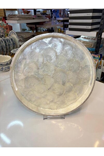 Sever KREM SEDEFLİ YUVARLAK TEPSİ 35CM