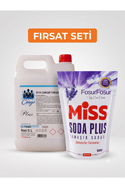 ByCengo MİSS SODA PLUS Çamaşır Sodası 500 gr + Çamaşır Yumuşatıcısı 5 Litre (...