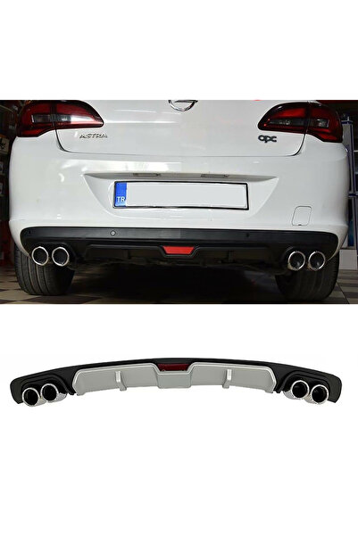 HasAkman Opel Astra J Sedan Gri Difüzör 4 Krom Egzoz Görünümlü Difizör Arka E...
