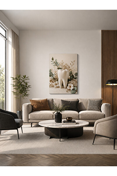 Zerawall MDF Tablo Çiçekler Arasında Diş Figürü – Diş Hekimliği Temalı Ev ve ...