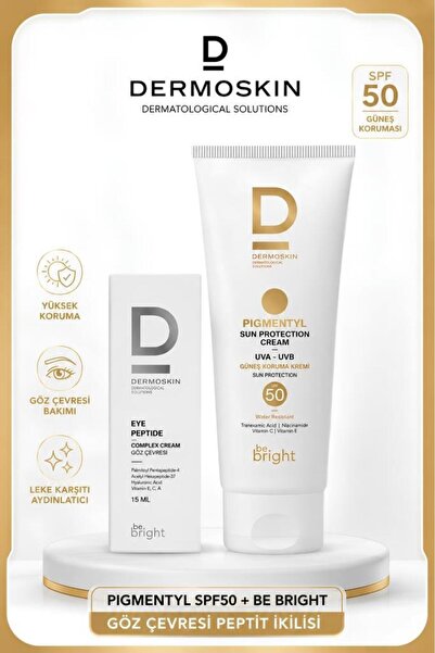 Dermoskin Pigmentyl SPF50 + Be Bright Göz Çevresi Peptit ikilisi
