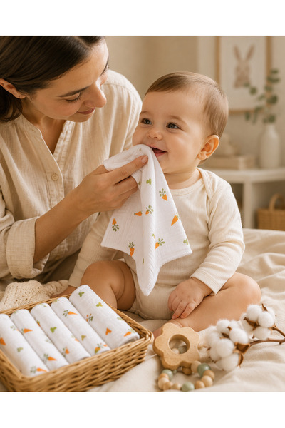 Çipil Baby 7'lı Müslin Ağız Mendili Seti