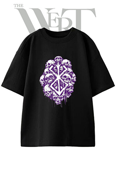 THEWERT Μπλουζάκι  "Brand of Sacrifice " με στάμπα, Unisex, Μαύρο, Oversize