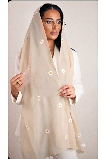 Veil Designer طرحة بوال طبقيتن . بتطريز الورد الصفير المنثور علي كامل الطرحه ...