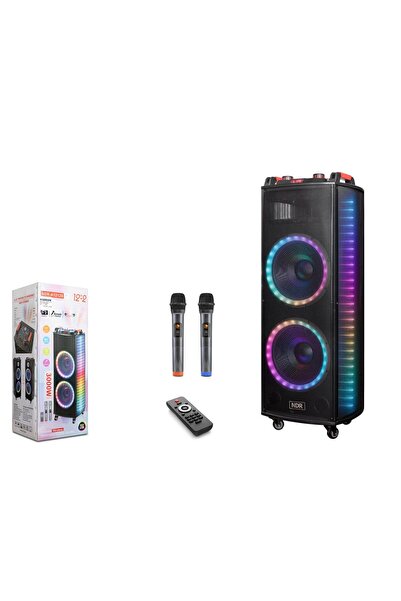 NODAR NDR1212S 12" Bluetooth Speaker Mikrofonlu Uzaktan Kumandalı 2x12" 400-3...