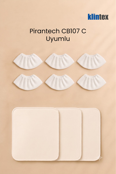 Klintex Pirantech CB 107 C Uyumlu 9 Parça Buharlı Temizleyici Yedek Mikrofibe...