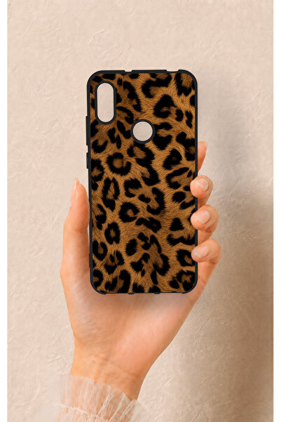 Vip Case Huawei Y6 2019 Uyumlu Koyu Leopar Deri Desenli Silikon Kılıf