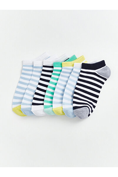LC Waikiki Lcw Kids Mixed Striped Boys' Booties Socks Pack of 7