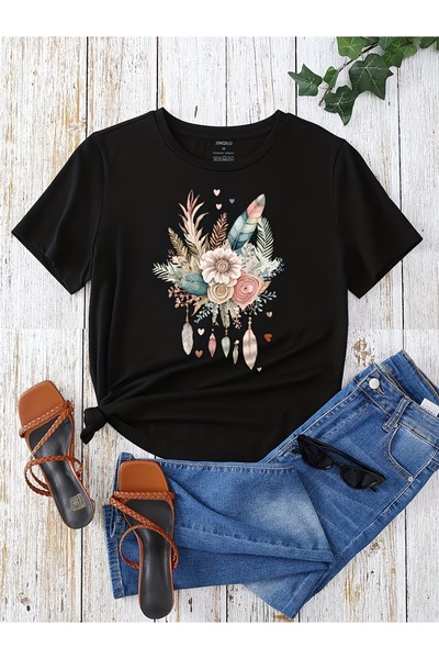 puolikuu Unisex Comfortable Fit Tshrit Printed Tshirt