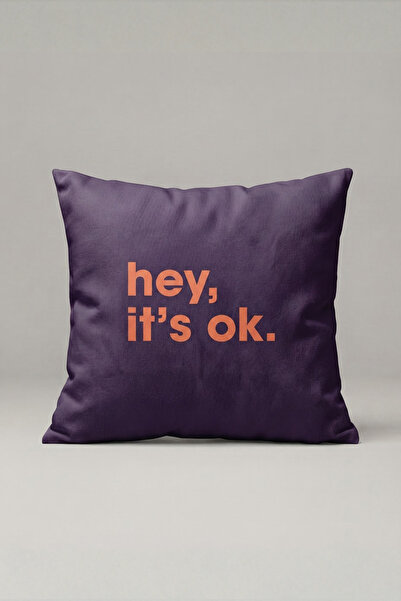 Generic Brand Μωβ Μαξιλαροθήκη με Γραπτό Σχέδιο  "Hey It's Ok " 343 – Σχέδιο ...