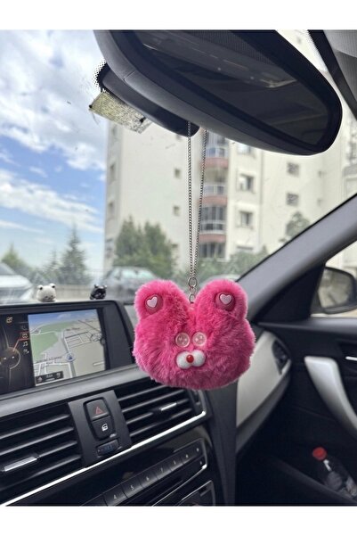 senfida Automobile Rear View Ornament Cat Face Fuchsia Rear View Ornament Cat...