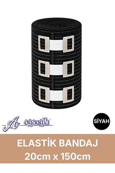 Alban Elastik Bandaj 20cm, 4 Klipsli 4,5 Metreye Kadar Uzar, Spor ve Günlük K...