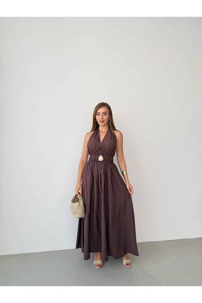 Roserella Tekstil JAMİE Maxi Elbise - Mürdüm