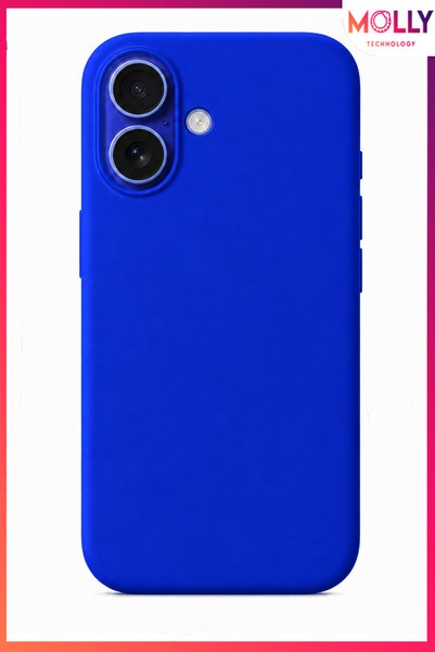 Molly Cobalt Blue Liquid Inside Velvet Matte Silicone Case for iPhone 16 Plus