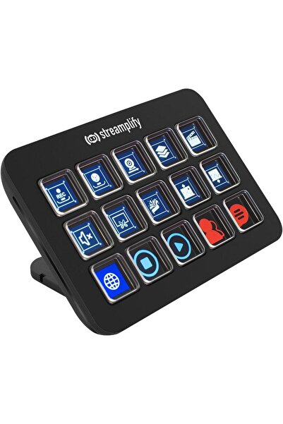 Streamplify Streaming Deck One, 15 butoane, Hub USB, Negru