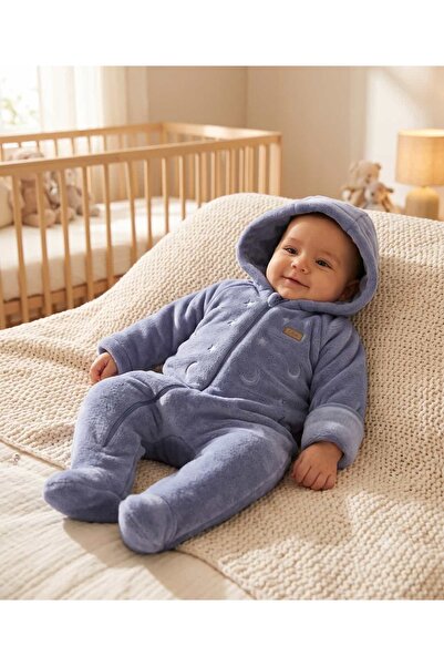Valia Baby Premium Baby Boy Plush Hooded Jumpsuit