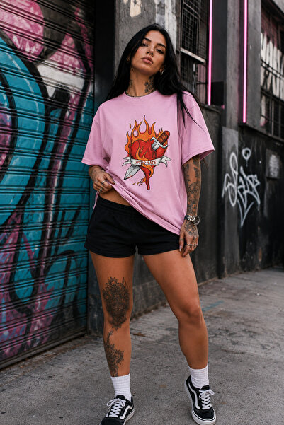 FECCY Premium Iwas Printed Oversize Γυναικείο T-Shirt Βαμβακερό Oversize T-Shirt