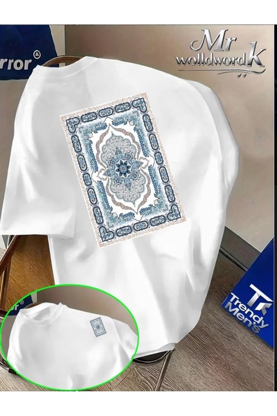 Erkek Oversize Etnik Desenli Tişört