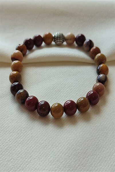LADIN DOGALTAŞ Certified 8 mm Mokait Jasper Natural Stone Bracelet