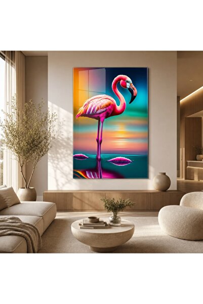 idora Šareni stakleni sto sa flamingom