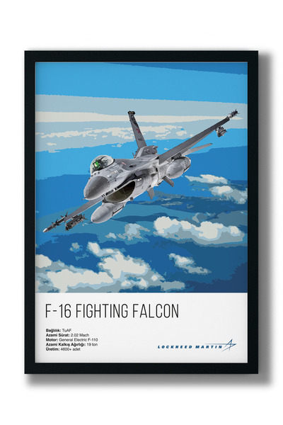 F-16 Hava Kuvvetleri 32 x 44 cm Havacılık Tablo