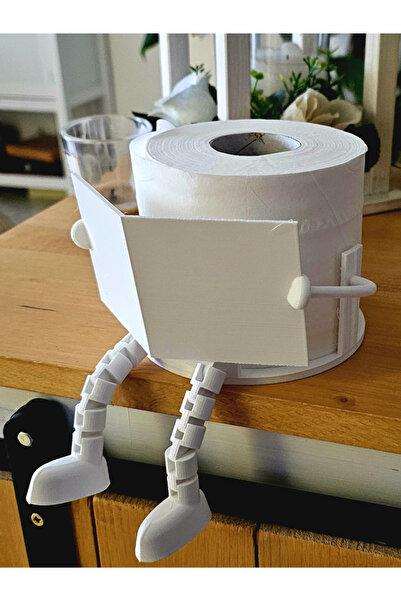Tekli Kitap Okuyan Figürlü Tuvalet Kağıdı Tutucu / Eğlenceli Banyo Dekoru