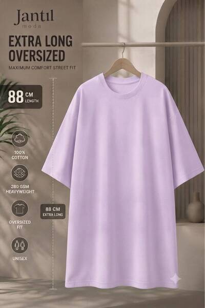 JANTIL MODA Γυναικείο μπλουζάκι με στάμπα σε oversized κοπή και μακρύ τούνικ ...