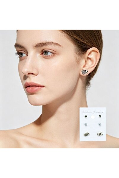idei Cercei tip stud pe carton suport, set cu modele variate, stil modern cas...