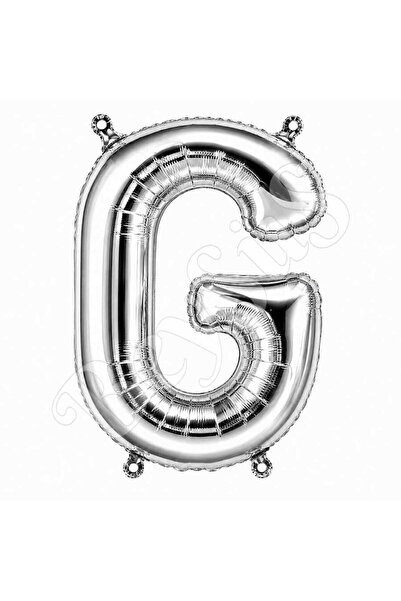 BeySüS Letter g Foil Balloon Silver Color (100 cm)
