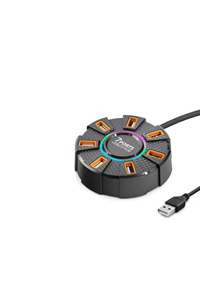 Skygo USB Gaming Hub RGB 7 منافذ 480 ميجابت في الثانية 1.2 متر أسود HDX7035