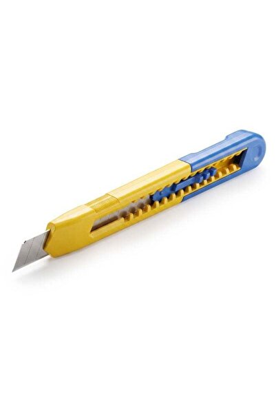 Duravel Snap-Off Utility Knife with Retractable 9x85 mm Blade, Blue and Yellow