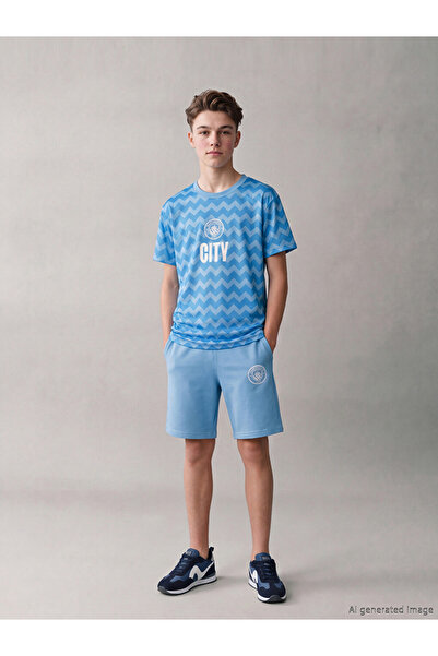 LC Waikiki Manchester City Printed Boys' Shorts Set