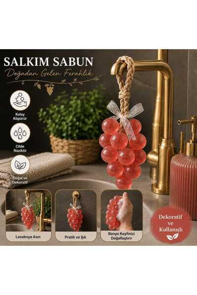 EVİNİZİNRİTMİ Salkım Sabun Üzüm Şekilli Dekoratif El ve Banyo Sabunu İpli Ası...