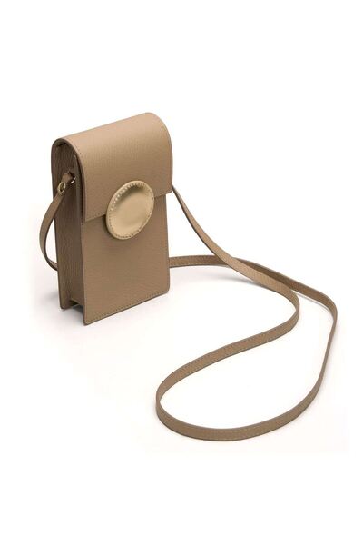 Urban Vanilla Geantă mini crossbody din piele cu curea, Mini DOT Bej