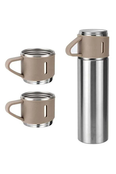 Promagg Set termos 500 ml cu 3 căni din oțel inoxidabil, ideal pentru călător...