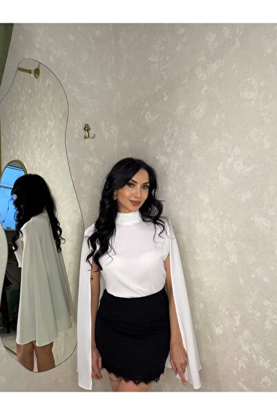 DIDEMBUTIKK Dik Yaka Pelerin Bluz-Siyah