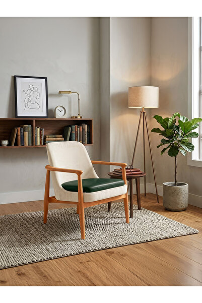 Gazzini Furniture Tai İskandinav Ahşap Kolçaklı Berjer