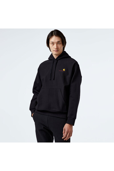 Carhartt WIP Hooded American Script Erkek Siyah Hoodie