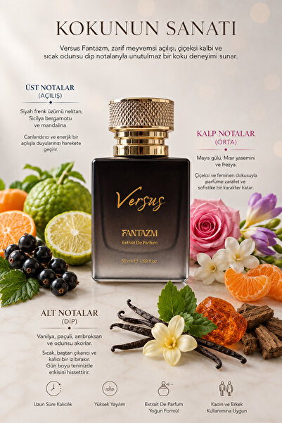 Fantazm Versus Extrait De Parfum 50 ml Kalıcı Unisex Cep Parfümü