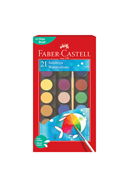 Faber-Castell Yayınları Faber-Castell Sulu Boya Büyük Boy 21 Renk 5292125021 36