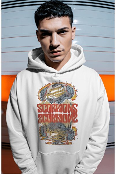 SEVBANO هودي فاخر كبير الحجم مطبوع عليه شعار فرقة موسيقى سكوربيونز روك ميتال ...