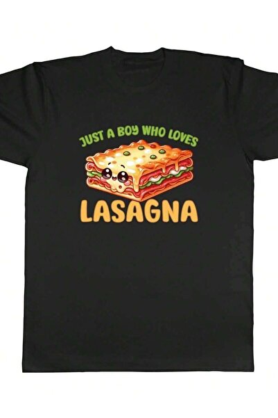 9JY تي شيرت رجالي بطبعة "Just A Who Loves Lasagna" هدية مثالية لمحبي الطعام ا...