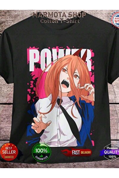 4Car تي شيرت Power Waifu Ecchi Anime Tee-Shirt Makima Kawaii Devil (5)