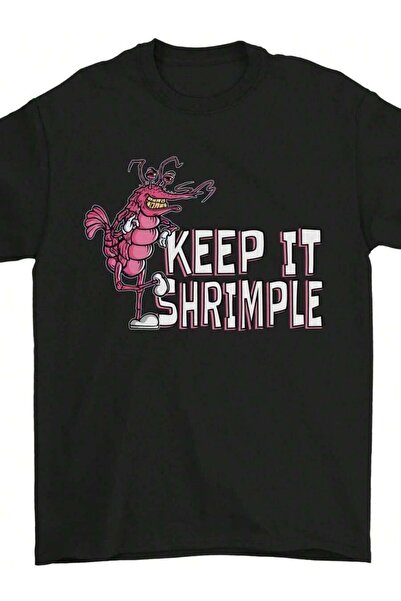 KYMC07 تي شيرت رجالي من Keep It Shrimple Funny Shrimp Prawns مصنوع من القطن ب...