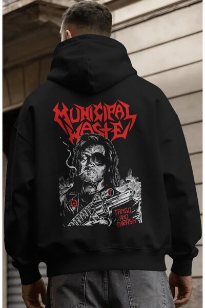 SEVBANO Municipal Waste Rock Metal Music Band Back Printed Unisex Oversize Pr...