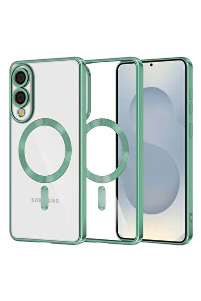 Techsuit Husă pentru Samsung Galaxy S25 Edge, Lux Crystal MagSafe, mov - verd...