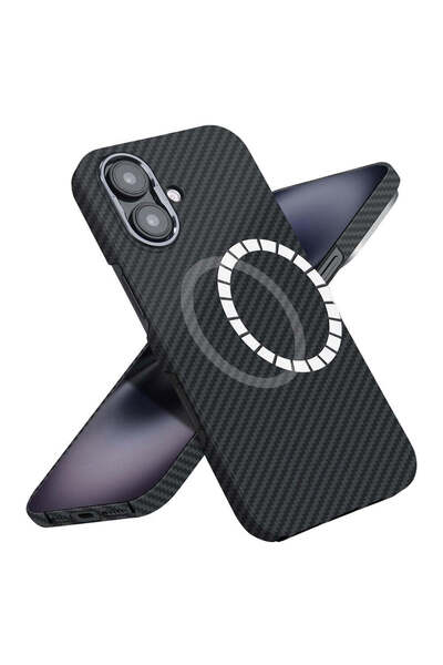 Techsuit Case for iPhone 16, Aramid Fiber MagSafe, black - black
