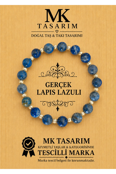 MK tasarım سوار من اللازورد الحقيقي MK.7000.848- سوار للراحة والهدوء والطاقة ...