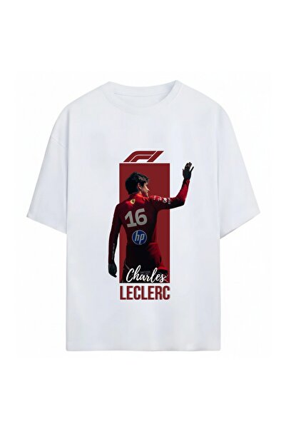 SVART WEAR Μπλουζάκι Charles Leclerc με στάμπα Unisex Oversize από 100% βαμβάκι